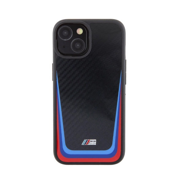 CARATULA BMW TRICOLOR TRACK IPHONE 15 NEGRA