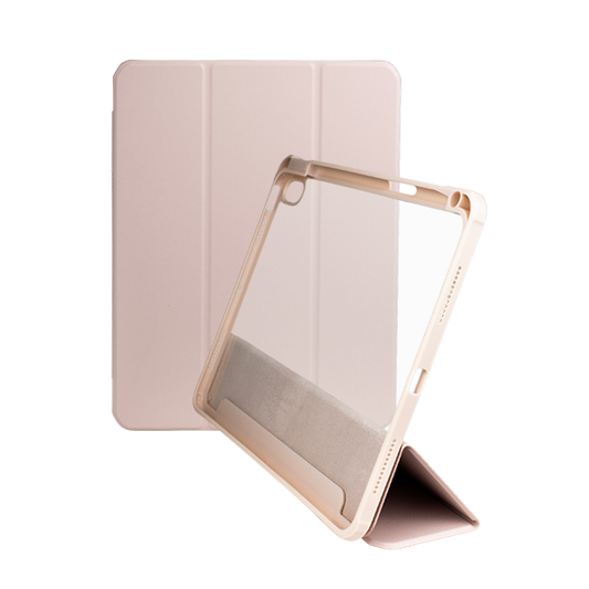 FUNDA SMART COVER AURORA IPAD AIR 4/AIR 5 10.9 C/PORTA PLUMA TRANSPARENTE/ROSA