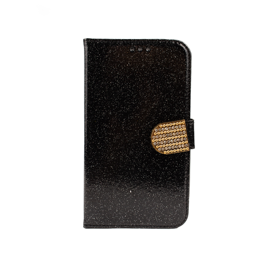 FUNDA FLIP DESLIZABLE LINE UNIVERSAL 6.0 IN BRILLOS/NEGRA