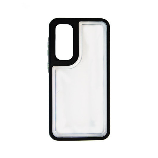 CARATULA BUMPER SAMSUNG A55 TRANSPARENTE/NEGRO