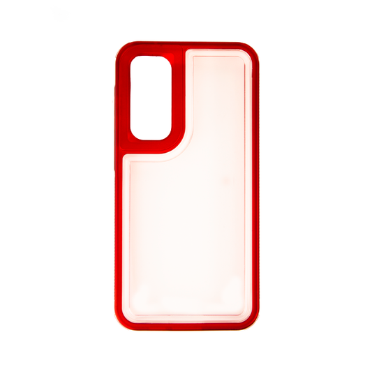 CARATULA BUMPER SAMSUNG A55 TRANSPARENTE/ROJO