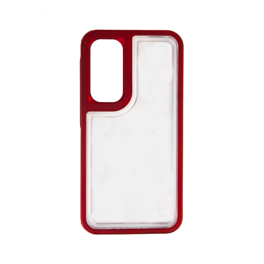 CARATULA BUMPER SAMSUNG A35 TRANSPARENTE/ROJO