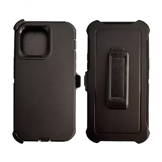 ESTUCHE TIPO DEFENDER IPHONE 15/14/13 NEGRO CON CLIP