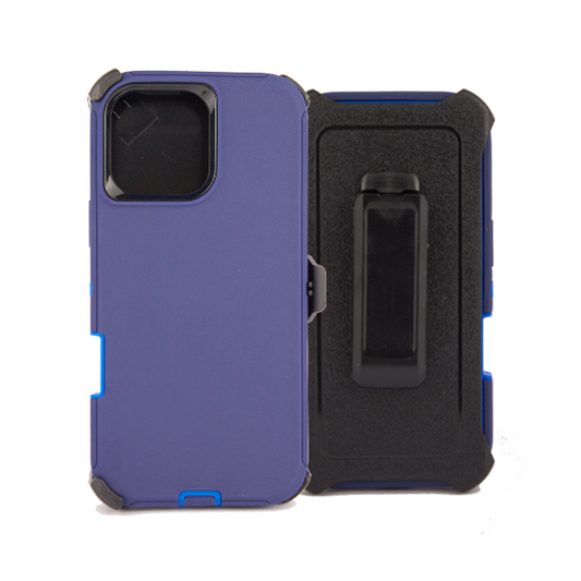 ESTUCHE TIPO DEFENDER IPHONE 16 PRO MAX AZUL CON CLIP