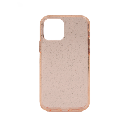 CARATULA GLAM CRYSTAL IPHONE 12/12 PRO TRANSPARENTE/ROSA