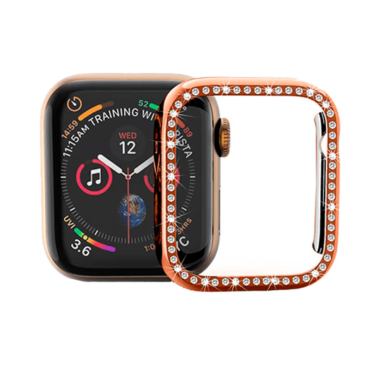 CARATULA ELECTROPLATING DIAMANTES  APPLE WATCH 4 40mm ROSE GOLD