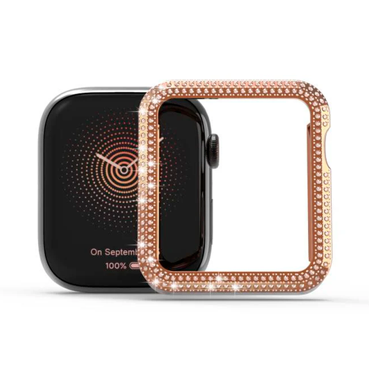 CARATULA ELECTROPLATING DIAMANTES  APPLE WATCH 7/8 41mm ROSE GOLD