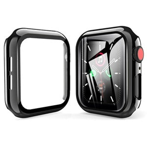 CARATULA ELECTROPLATING C/TEMPLADO APPLE WATCH 4 44mm NEGRA (6697230631120)