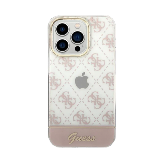 CARATULA GUESS STRIPE SCRIPT IPHONE 14 PRO MAX ROSA
