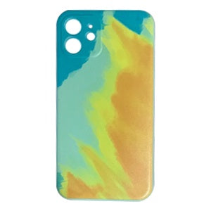 CARATULA TPU ACUARELA IPHONE 12 AQUA/AMARILLO (6697228730576)