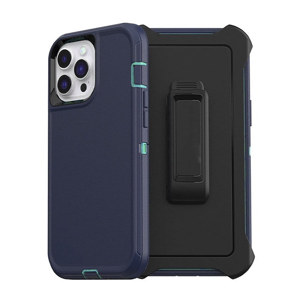 ESTUCHE TIPO DEFENDER IPHONE 13 PRO MAX/12 PRO MAX AZUL CON CLIP