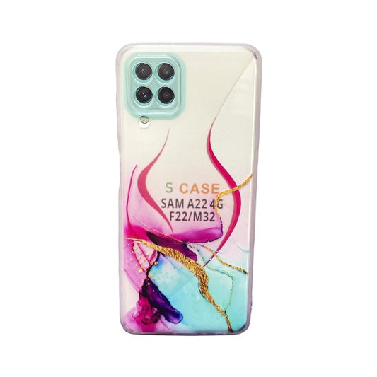 CARATULA TPU DISENO SAMSUNG A22 4G AZUL/ROSA