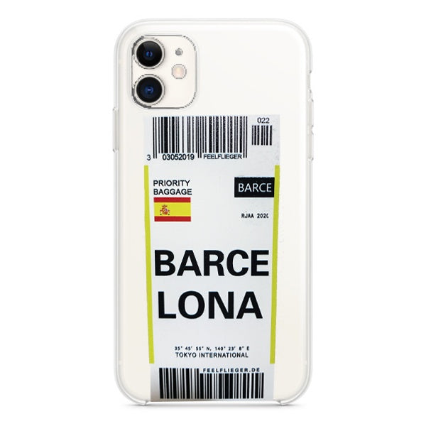 CARATULA TPU AEROPUERTO BARCELONA IPHONE 13 TRANSPARENTE