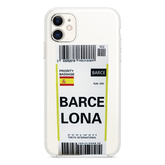 CARATULA TPU AEROPUERTO BARCELONA IPHONE 13 TRANSPARENTE