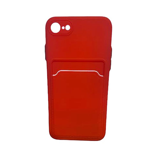 CARATULA TPU TARJETERO IPHONE 7/8/SE2/SE3 ROJO