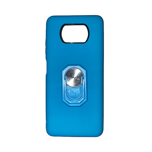 CARATULA LISA C/ANILLO XIAOMI POCO X3/X3NFC AZUL