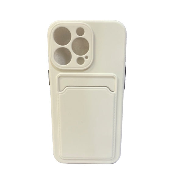 CARATULA TPU TARJETERO IPHONE 13 PRO MAX/12 PRO MAX BLANCA