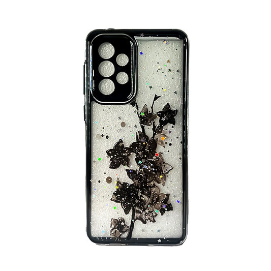 CARATULA BRILLOS FLORES SAMSUNG A33 5G NEGRA
