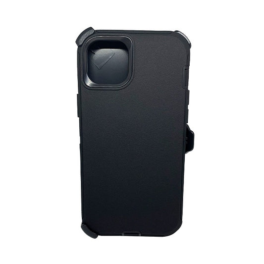 ESTUCHE TIPO DEFENDER IPHONE 15/14 PLUS NEGRO CON CLIP