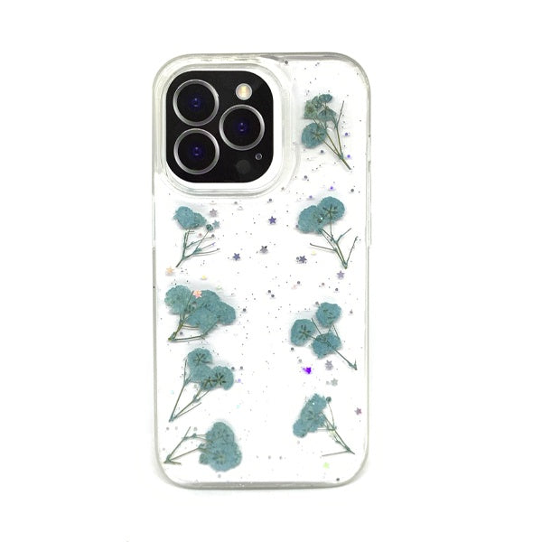 CARATULA FLORES SECAS IPHONE 14 PRO TRANSPARENTE