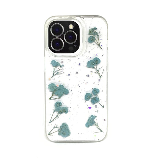 CARATULA FLORES SECAS IPHONE 14 PRO TRANSPARENTE