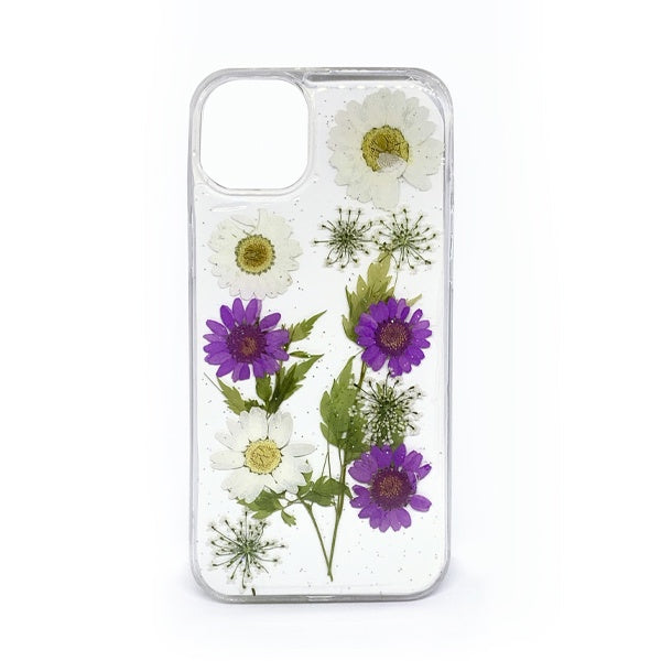 CARATULA FLORES SECAS IPHONE 15/14 PLUS TRANSPARENTE
