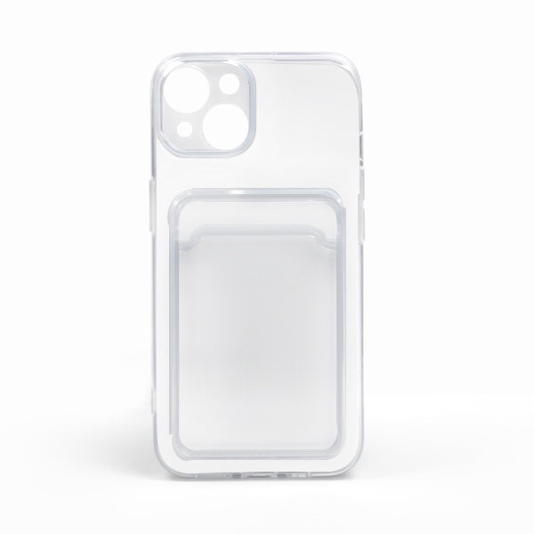 CARATULA TPU TARJETERO IPHONE 15/14 PLUS TRANSPARENTE