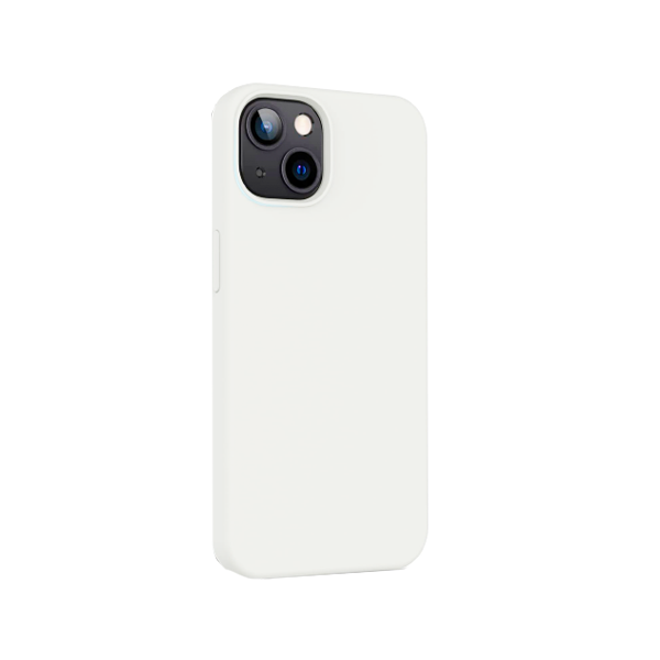 CARATULA SILICON TIPO ORIGINAL S/LOGO IPHONE 15/14 PLUS BLANCO