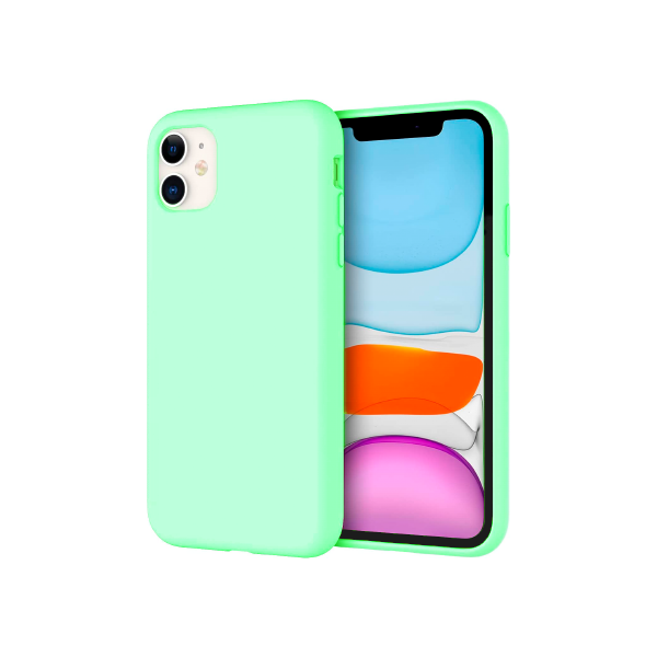 CARATULA SILICON TIPO ORIGINAL S/LOGO IPHONE 11 VERDE CLARO