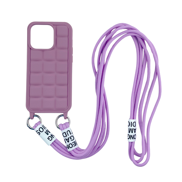 CARATULA SILICON CON CORDON IPHONE 15/14/13 VINO