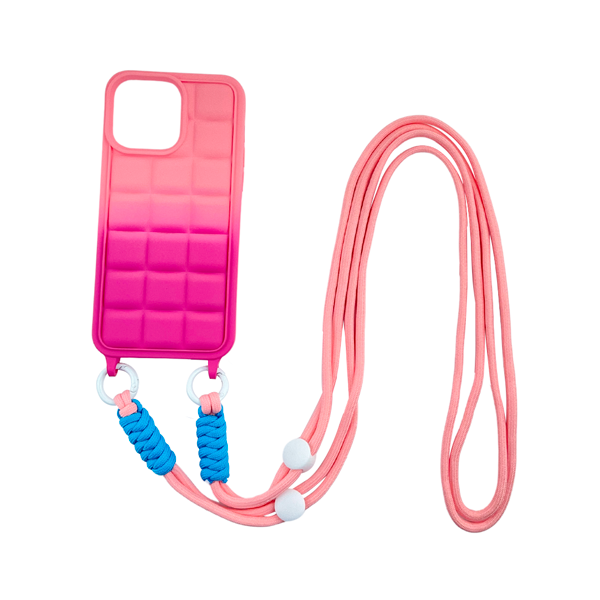 CARATULA SILICON CON CORDON IPHONE 14 PRO MAX ROSA/FIUSHA