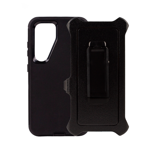 ESTUCHE TIPO DEFENDER SAMSUNG S25/S24 NEGRO CON CLIP