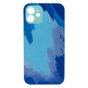 CARATULA GLASS ACUARELA IPHONE 12 AQUA/AZUL (6697229549776)