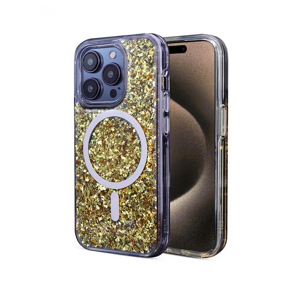 ESTUCHE DAZZLE MAGSAFE IPHONE 15/14/13 GOLD RUSH MYBAT