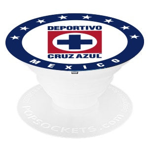 SUJETADOR POPSOCKETS LIGA MX CRUZ AZUL BASE BLANCA/ESCUDO (6697003778256)