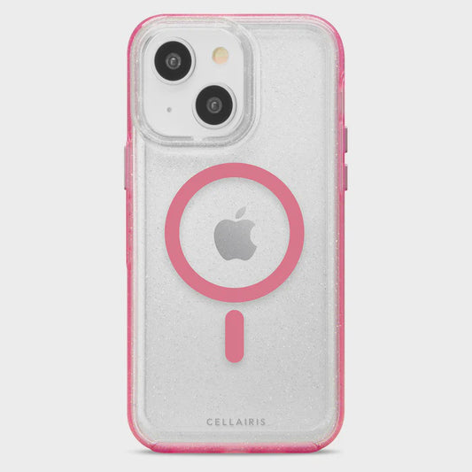 CARATULA LA HORNET GLITTER MAGSAFE IPHONE 15/14/13 TRANSPARENTE/ROSA 34-0150002R