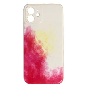 CARATULA TPU ACUARELA IPHONE 12 BLANCA/ROJA (6697228140752)