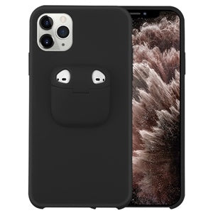 CARATULA IPHONE 11 PRO MAX C/ ESTUCHE AIRPODS NEGRA (6697064333520)