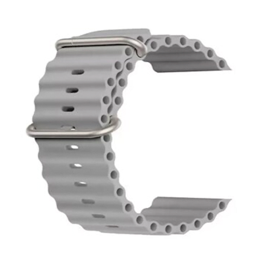 CORREA SILICON TIPO OCEAN APPLE WATCH ULTRA 42-49mm GRIS CLARO