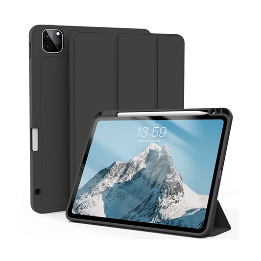 FUNDA SMART COVER AURORA IPAD AIR 13 (2024) C/ PORTA PLUMA NEGRO