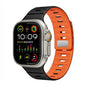 CORREA SILICON SPORT APPLE WATCH ULTRA 45-49mm NEGRA/NARANJA