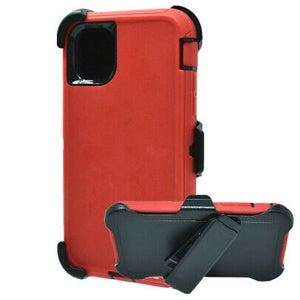 ESTUCHE TIPO DEFENDER IPHONE 12/12 PRO ROJO/NEGRO CON CLIP (6696975958224)