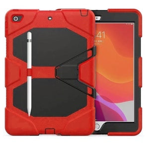 FUNDA TIPO SURVIVOR IPAD 7/8 10.2 C/PORTA PLUMA ROJA (6696983789776)