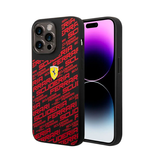 CARATULA FERRARI  SILICON SCUDERIA IPHONE 14 PRO MAX NEGRA
