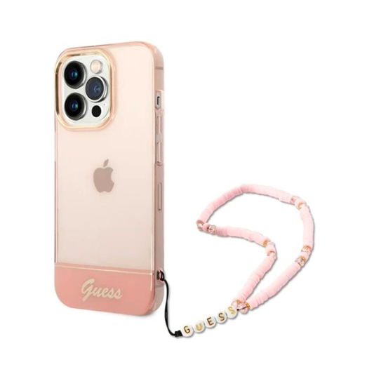 CARATULA GUESS TRANSLUCENT STRIPE IPHONE 14 PRO MAX ROSA