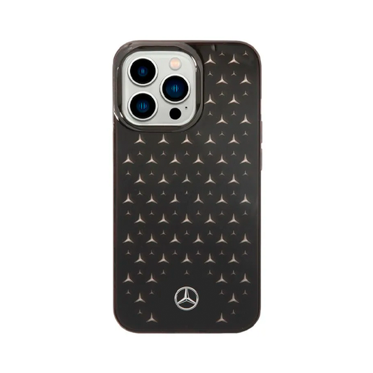 CARATULA MERCEDES BENZ STAR PATTERN IPHONE 14 PRO MAX NEGRA