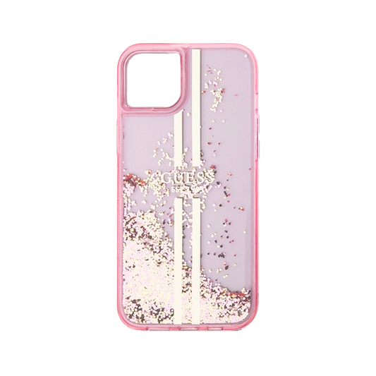 CARATULA GUESS GLITTER STRIPE IPHONE 15 PRO ROSA