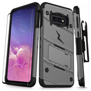 ESTUCHE BOLT COVER SAMSUNG GALAXY S10e GRIS/NEGRO CON CLIP (6696999518416)