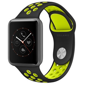 WATCH BAND SPORT APPLE WATCH 42/44mm NEGRO/VERDE 12-0003016 (6697207562448)
