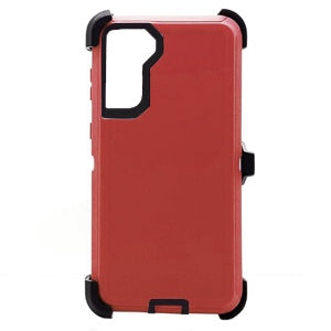 ESTUCHE TIPO DEFENDER SAMSUNG S21 PLUS ROJA/NEGRA CON CLIP (6696992047312)